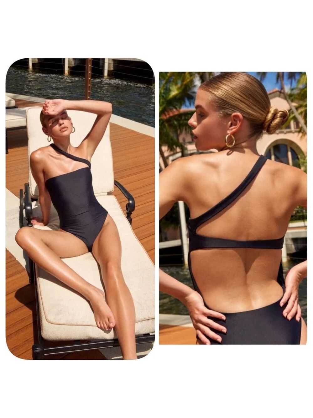 Jade Swim Halo One Piece Swimsuit XL Black